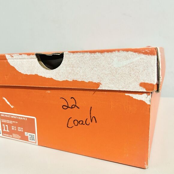 Nike React Infinity Run Flyknit 3 “Black Grey Fog” Men’s Size 11 Running Shoes - Picture 8 of 10